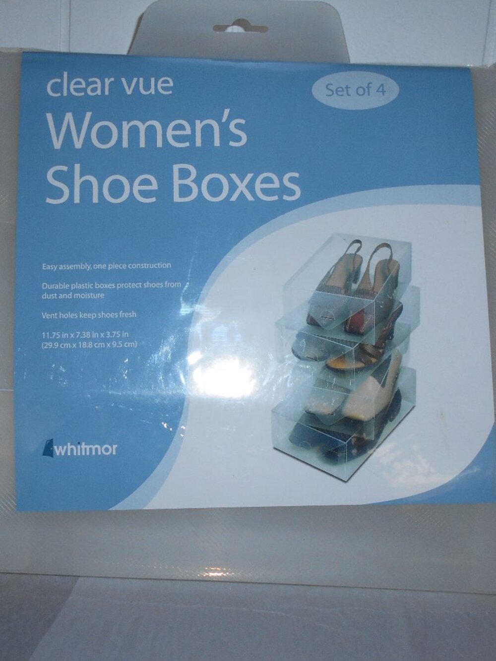 11 Clear Plastic Shoe Boxes-NWT